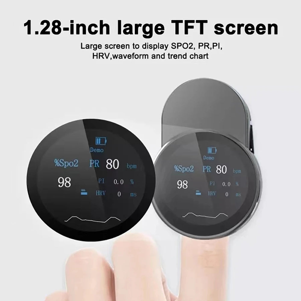 Bluetooth Pulse Oximeter Rechargeable SpO2 Monitor HRV App Tracking