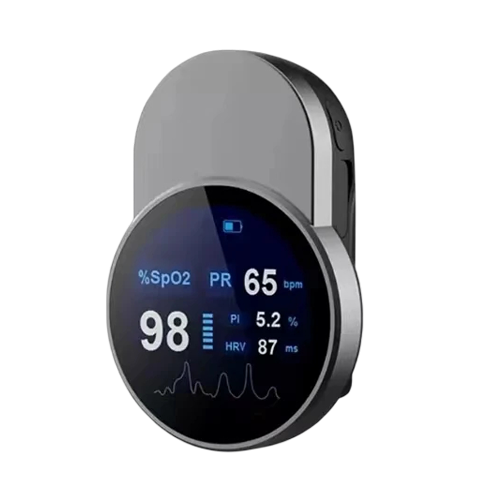 Bluetooth Pulse Oximeter Rechargeable SpO2 Monitor HRV App Tracking
