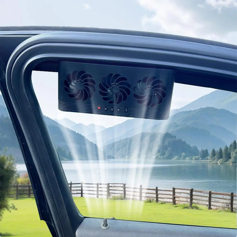 PiepelMos Solar Car Fan Window Auto Ventilation Exhaust Cooling Fan
