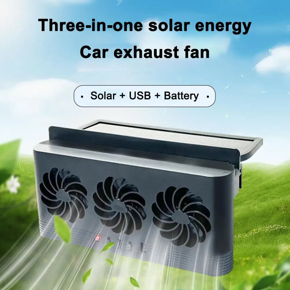 PiepelMos Solar Car Fan Window Auto Ventilation Exhaust Cooling Fan