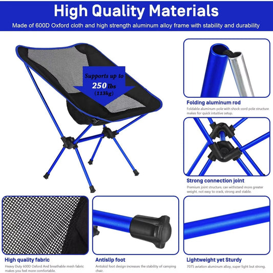 PikoOuta Lightweight Camping Chair - Portable Foldable Outdoor Seat