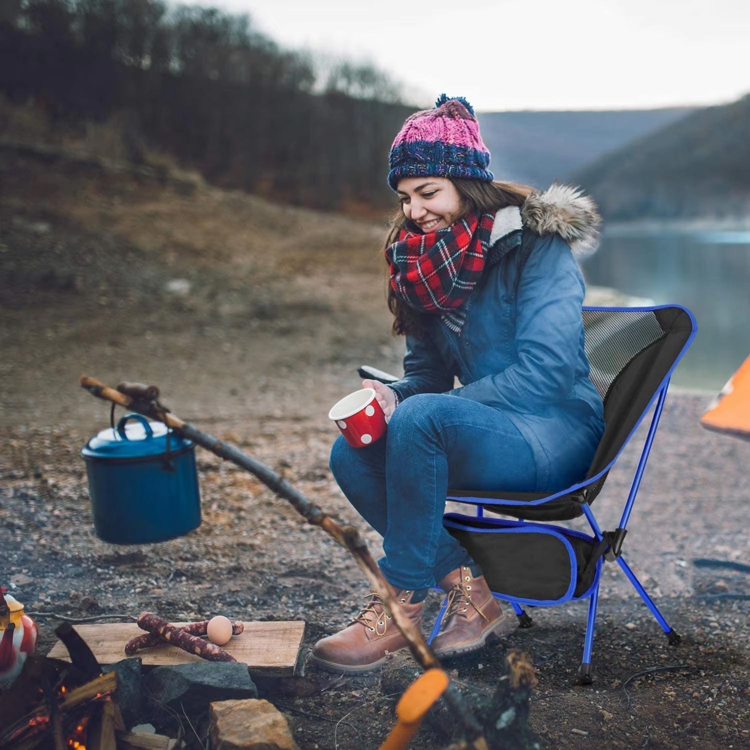 PikoOuta Lightweight Camping Chair - Portable Foldable Outdoor Seat