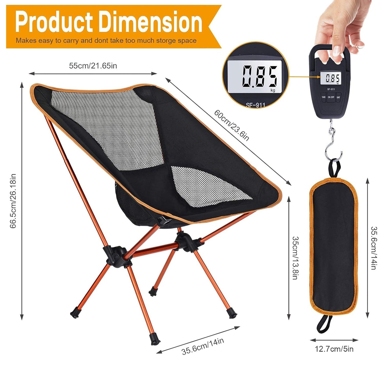 PikoOuta Lightweight Camping Chair - Portable Foldable Outdoor Seat