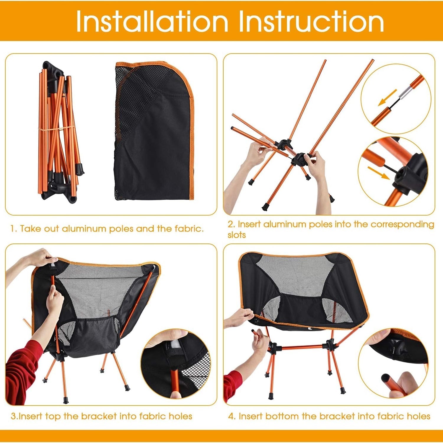 PikoOuta Lightweight Camping Chair - Portable Foldable Outdoor Seat