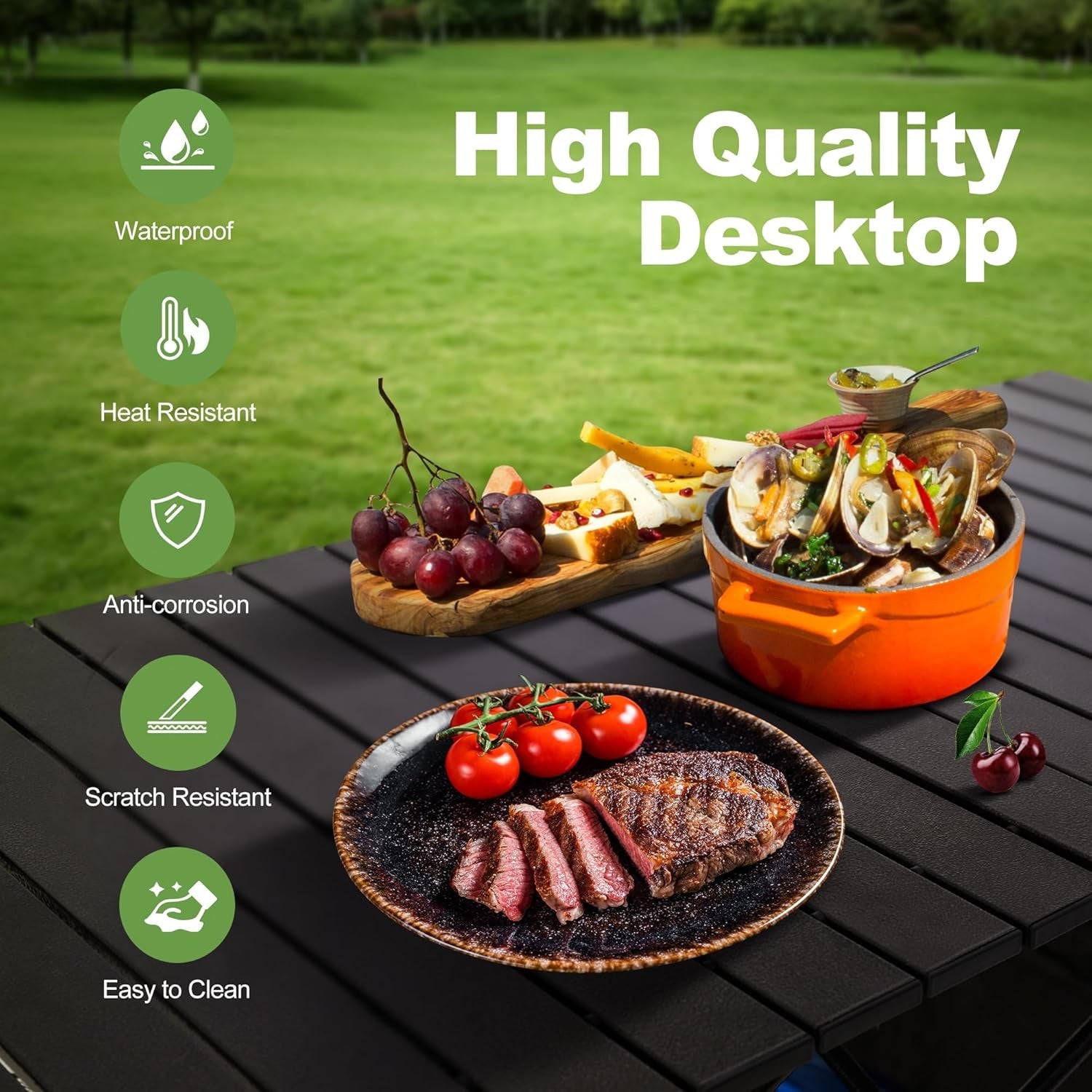 PimiTabix Folding Picnic Table | Lightweight & Adjustable Camping Table