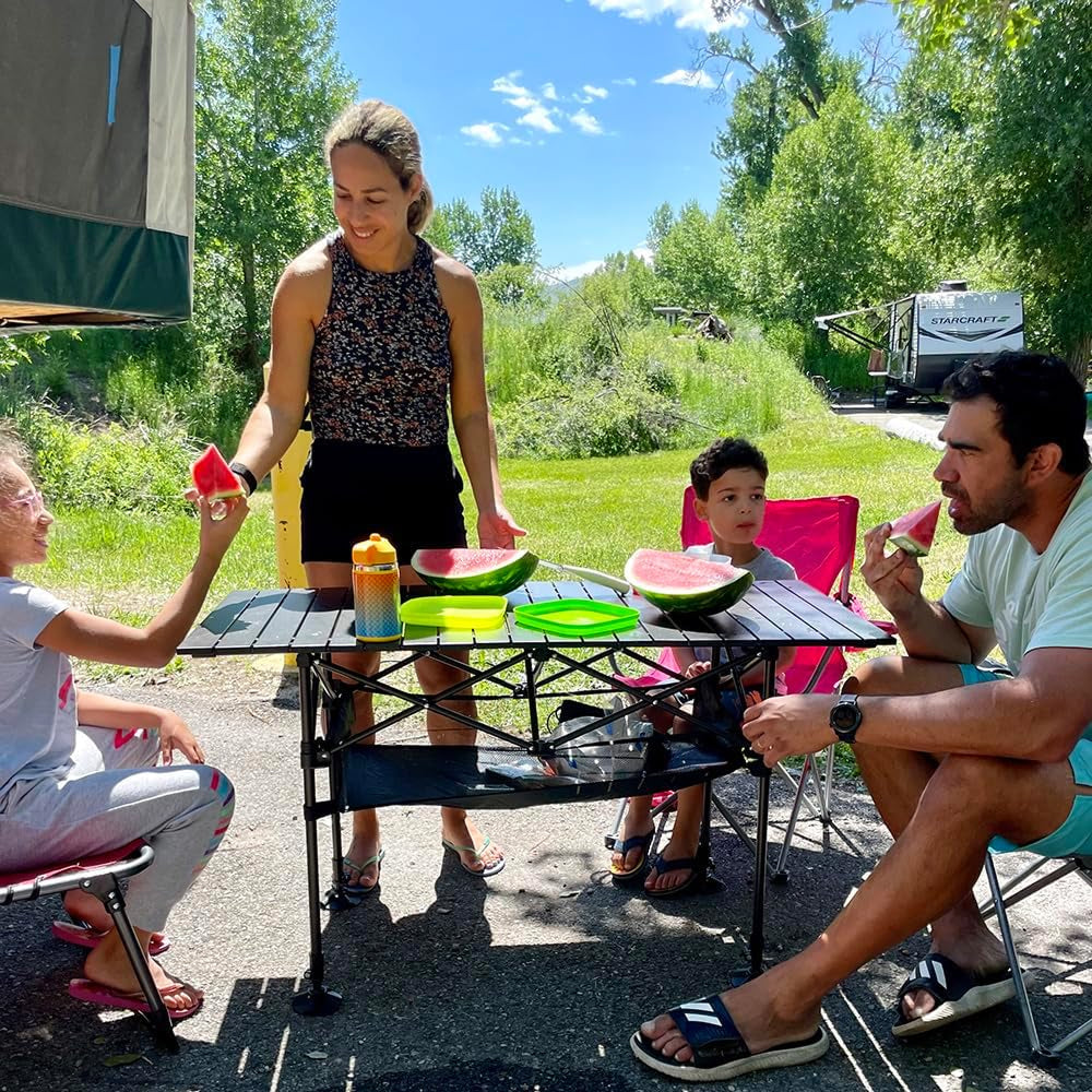 PimiTabix Folding Picnic Table | Lightweight & Adjustable Camping Table