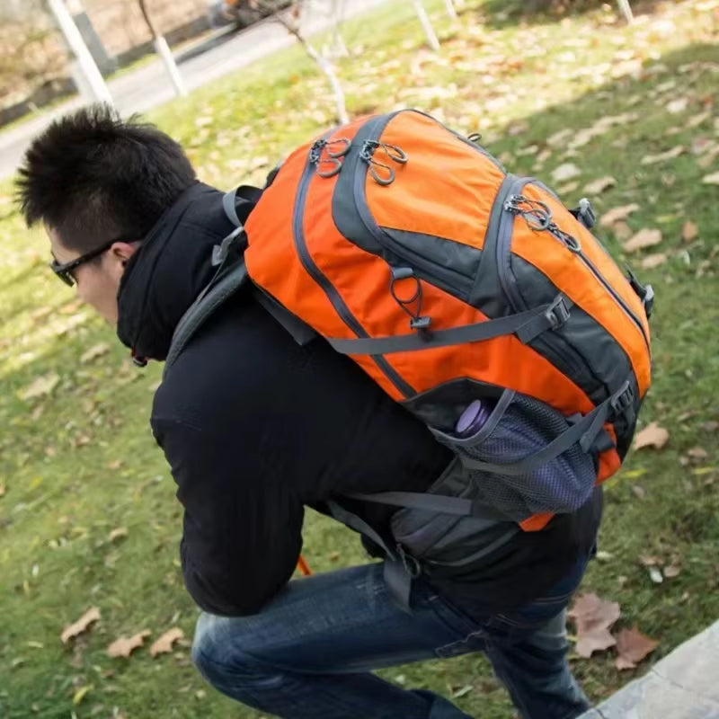 PionNomad 50L Hiking Backpack with Shoe Compartment Waterproof Nylon 15.6
