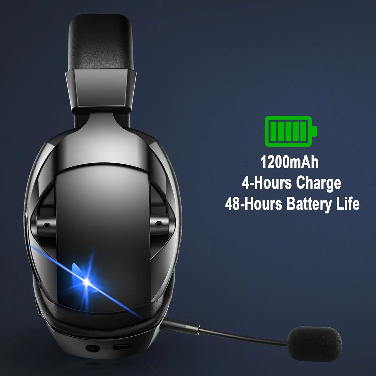 Playasish Gaming Headset 3D Surround Sound 50mm Drivers 36H Battery for PS4/5 PC and VR