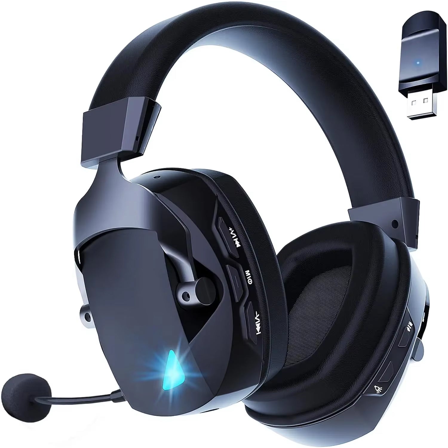 Playasish Gaming Headset 3D Surround Sound 50mm Drivers 36H Battery for PS4/5 PC and VR