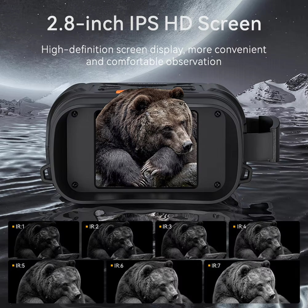PossNiox Night Vision Binoculars 800m Range Military-Grade Infrared 10X Zoom HD Recording