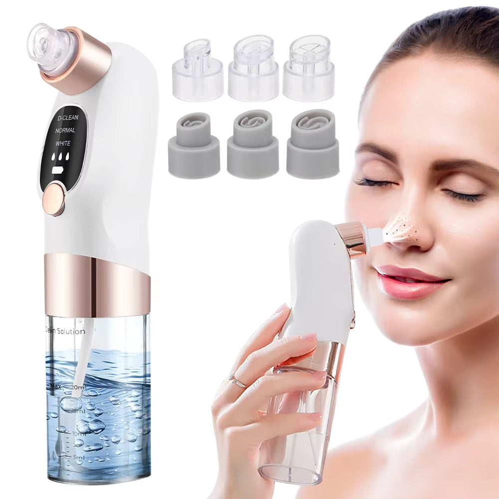 PurePreti Hydro-Facial Blackhead Remover - Oxygen-Infused Bubble Technology, 6 Interchangeable Heads