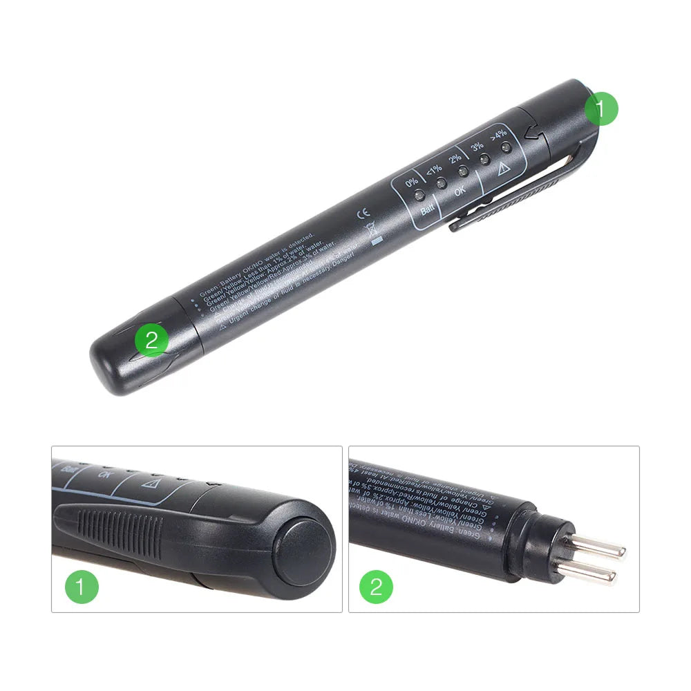 Car Brake Fluid Tester Pen DOT3 DOT4 DOT5 Moisture Detector with 5 LED Indicator RadivJoli