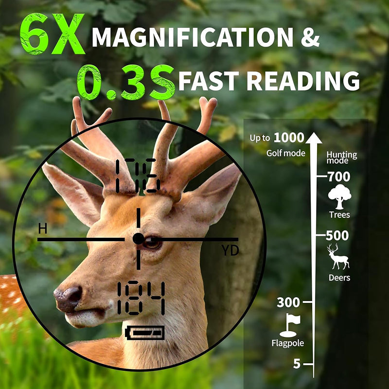1000m Hunting Rangefinder with Slope Compensation & Flagpole Lock