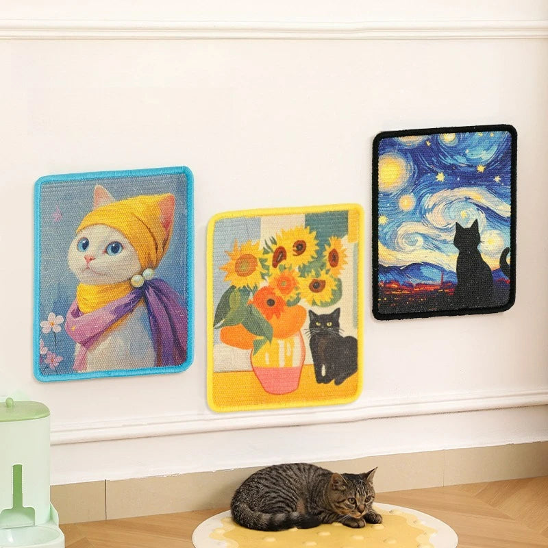 RenoBarg Wall Mounted Cat Scratcher Space Saving Scratching Post