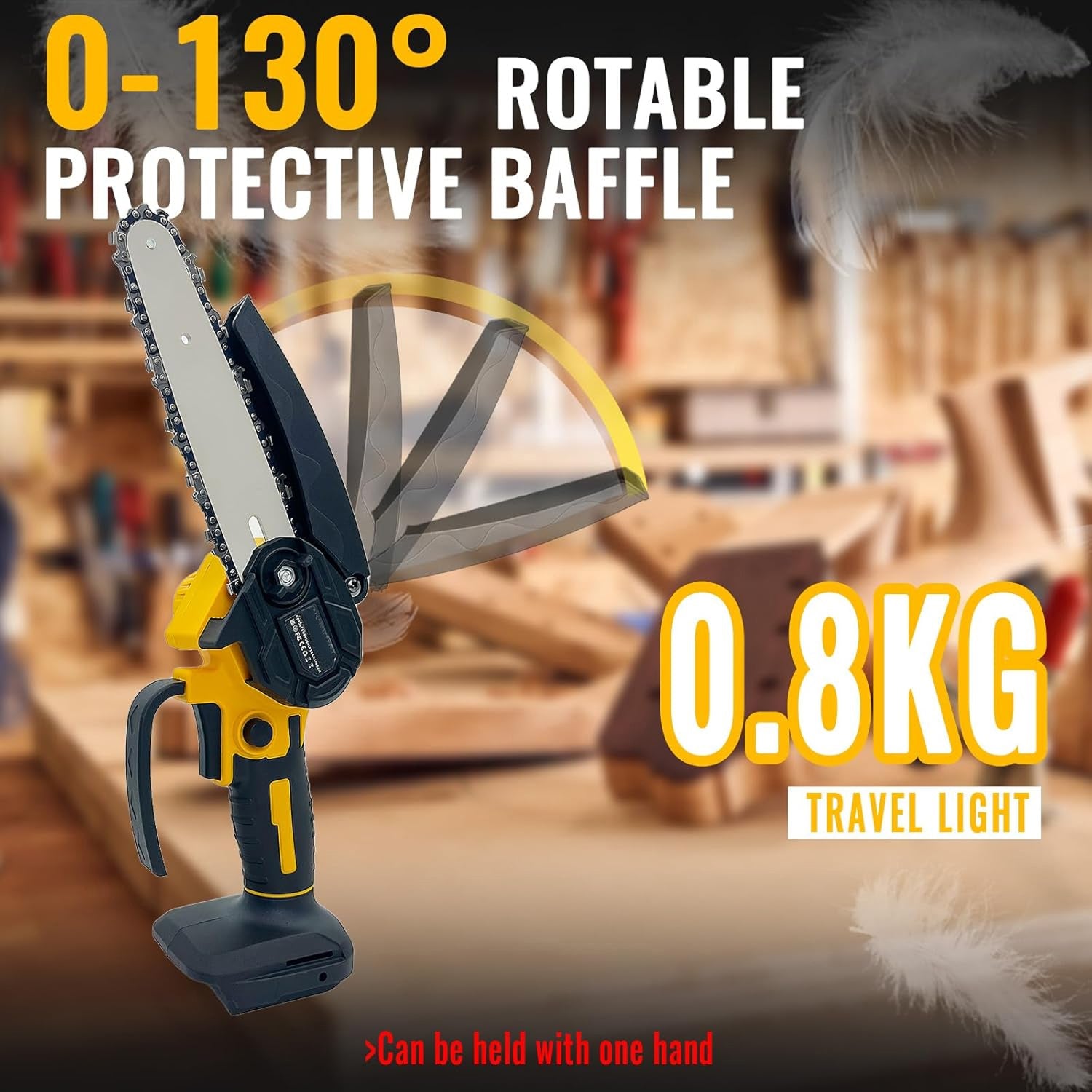 RosCimix 6-Inch Cordless Mini Chainsaw Compatible with Makita DeWalt Milwaukee Batteries
