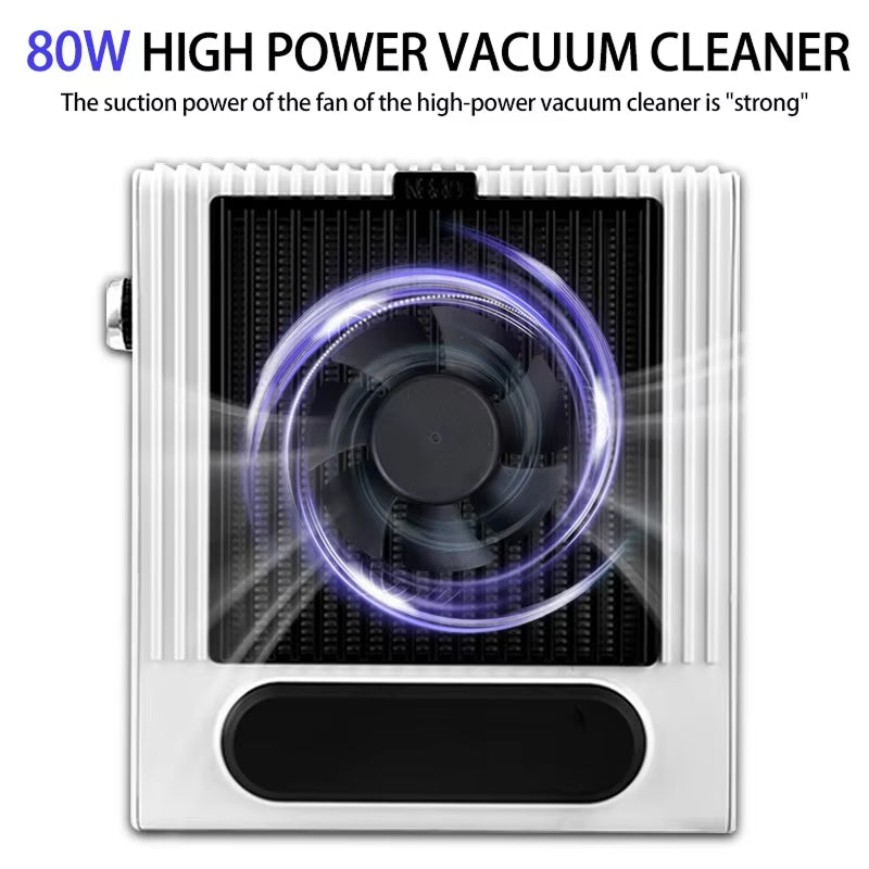 SaninNail 80W Nail Dust Collector Professional 99% PM2.5 Suction with Reusable Filter
