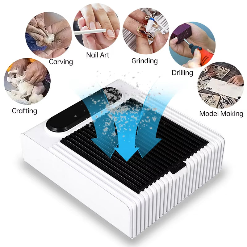 SaninNail 80W Nail Dust Collector Professional 99% PM2.5 Suction with Reusable Filter