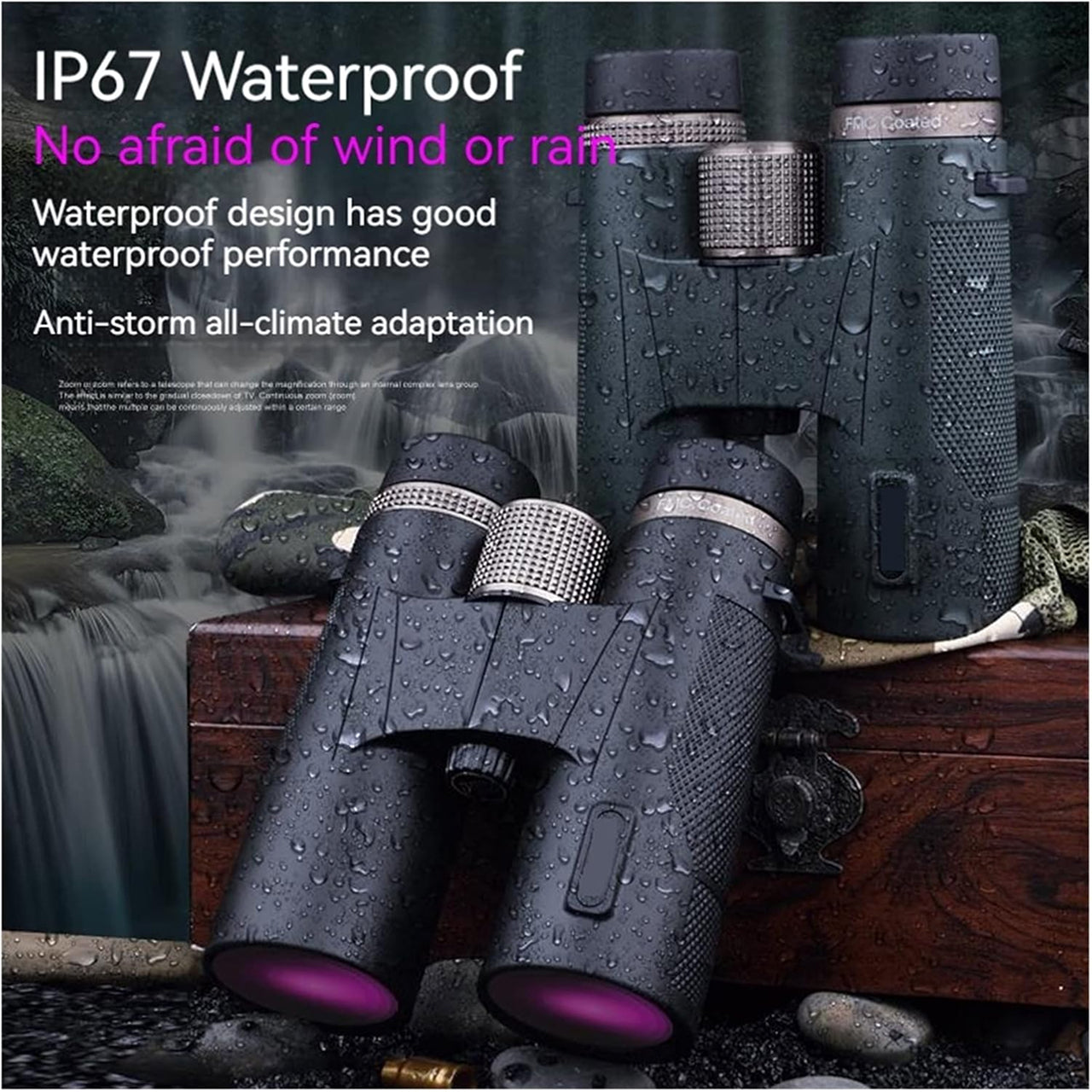 BinWicix 12x42 Hunting Binoculars ED Glass IP67 Waterproof A5 Zeiss Red Coating