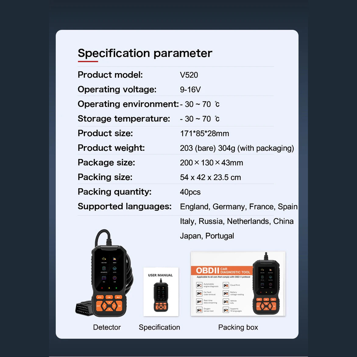 ScanMinix OBD2 Car Code Reader Diagnostic Scan Tool with Engine Fault Library and Battery Voltage Tester