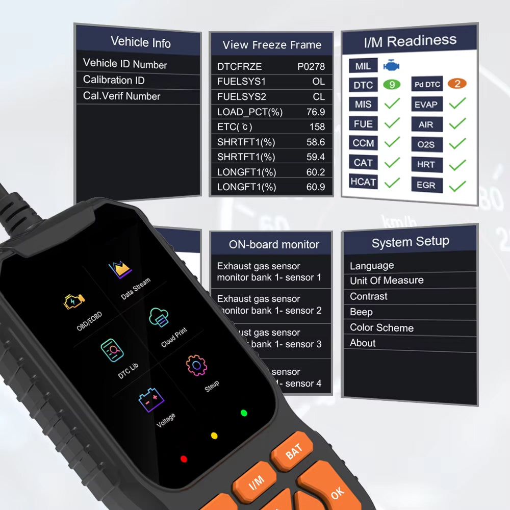 ScanMinix OBD2 Car Code Reader Diagnostic Scan Tool with Engine Fault Library and Battery Voltage Tester
