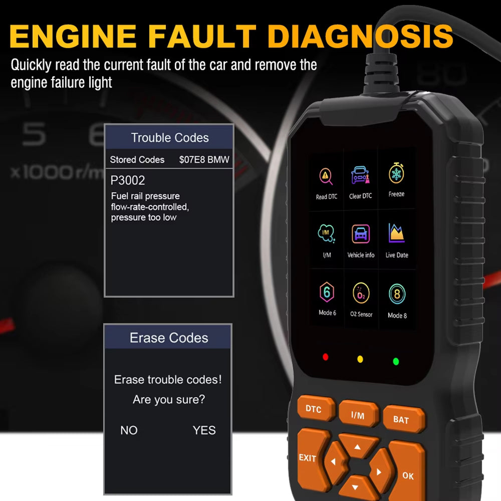 ScanMinix OBD2 Car Code Reader Diagnostic Scan Tool with Engine Fault Library and Battery Voltage Tester