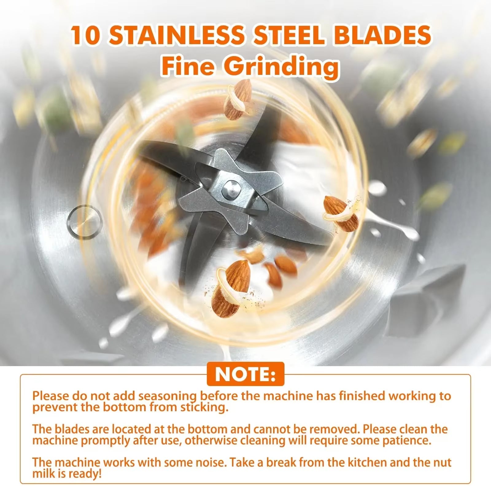 SipyPrep Nut Milk Maker - 10-Blade System for No-Filter Smoothness, 800-1000 mL Automatic Soy Milk & Juice Machine with 12h Timer and Self-Cleaning