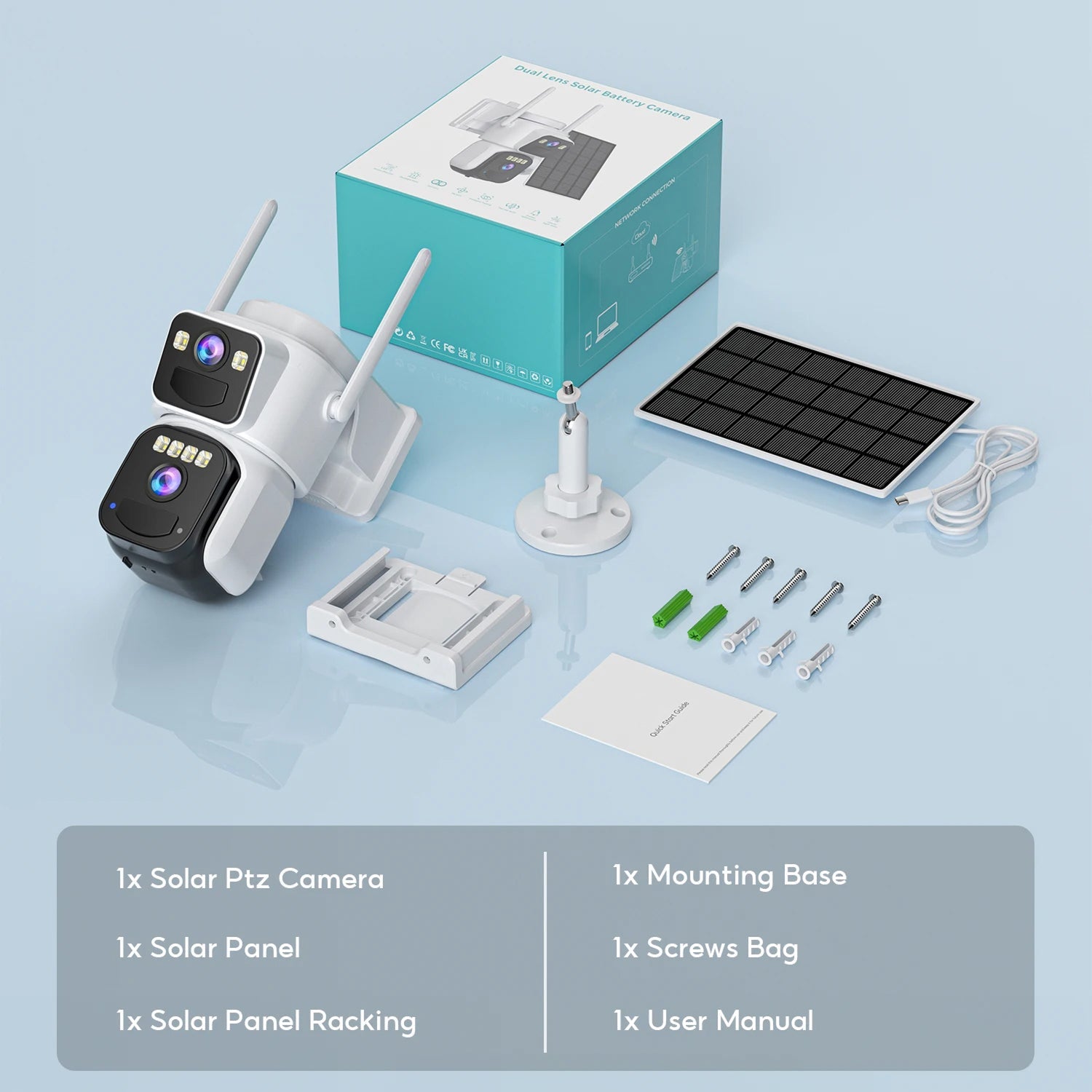 ElixForn 8MP Solar Security Camera 4K Ultra-HD 360° Pan/Tilt AI Human Detection