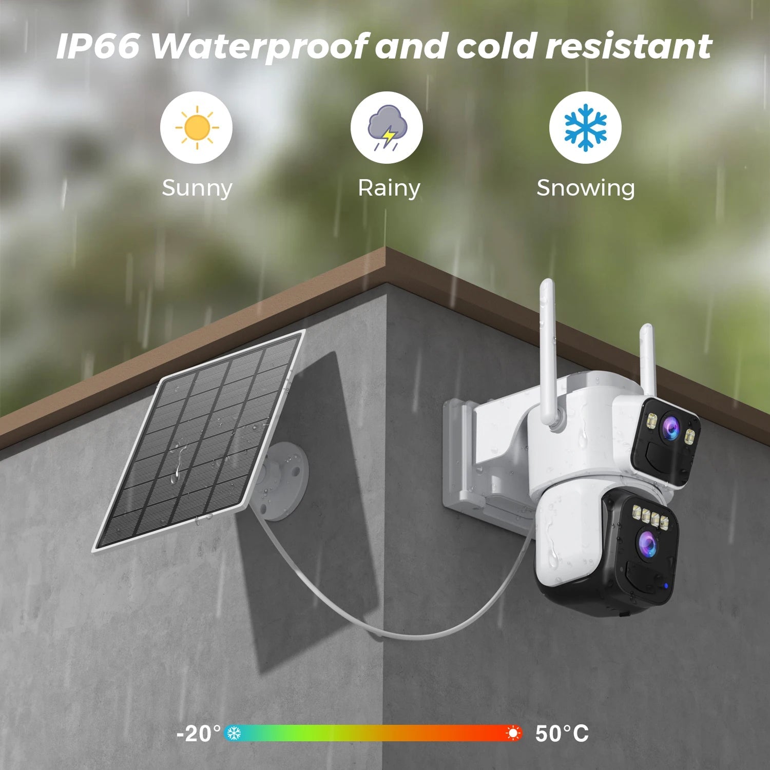 ElixForn 8MP Solar Security Camera 4K Ultra-HD 360° Pan/Tilt AI Human Detection