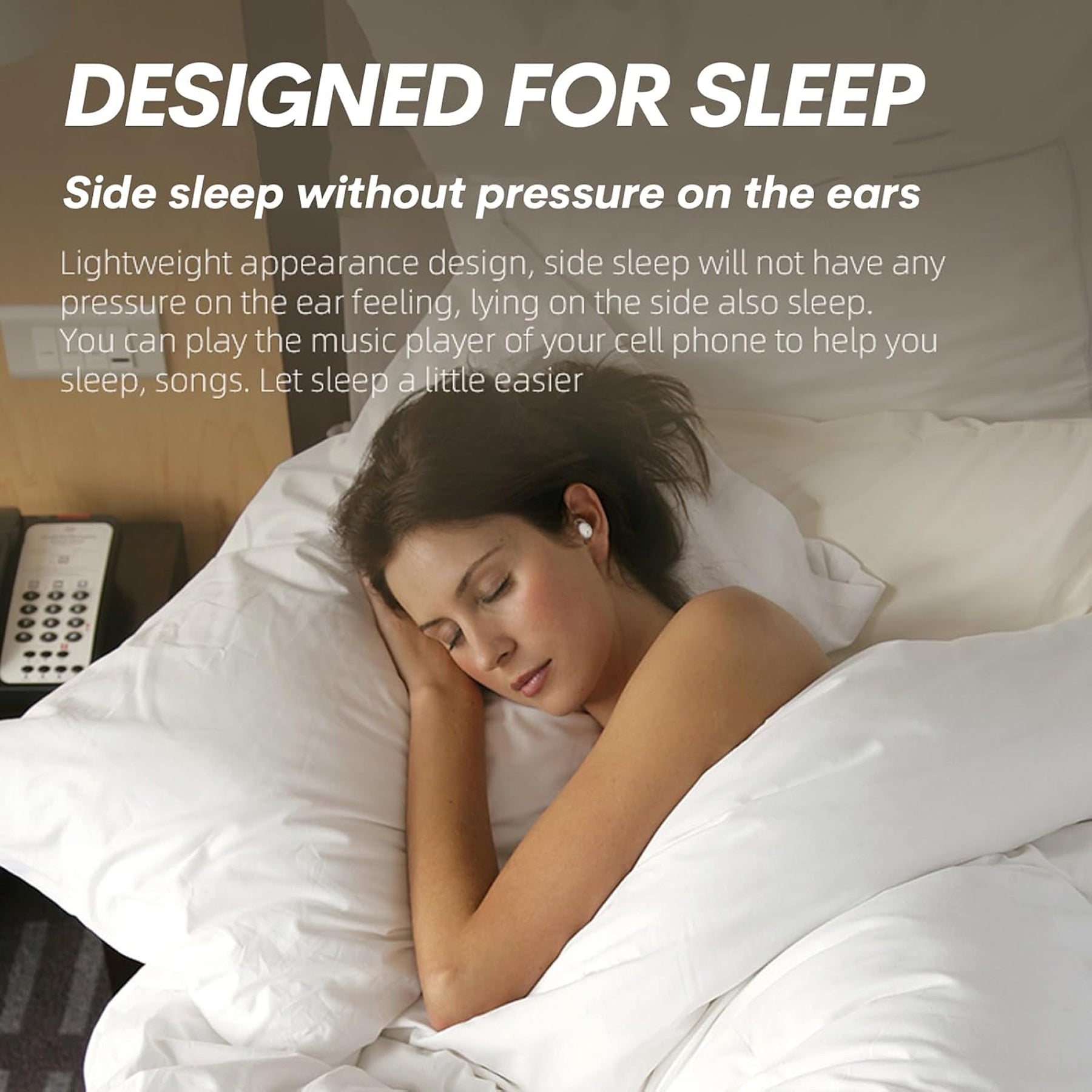SomnusPil V3 Sleep Earbuds - Ultra-Lightweight 2.3g Invisible Bluetooth 5.3 Sleeping Headphones with 28H Battery