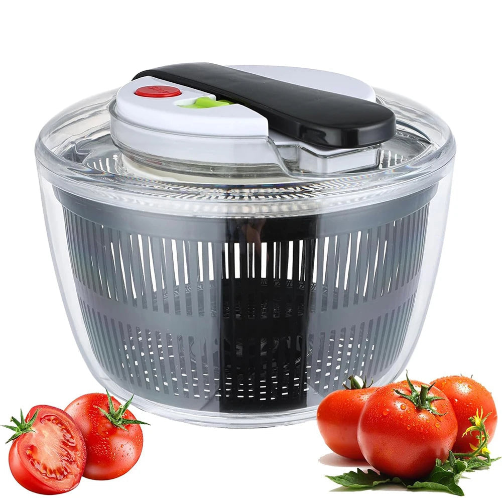 SpiSalix Salad Spinner 3L Large Capacity with Instant-Stop Button and Non-Slip Base