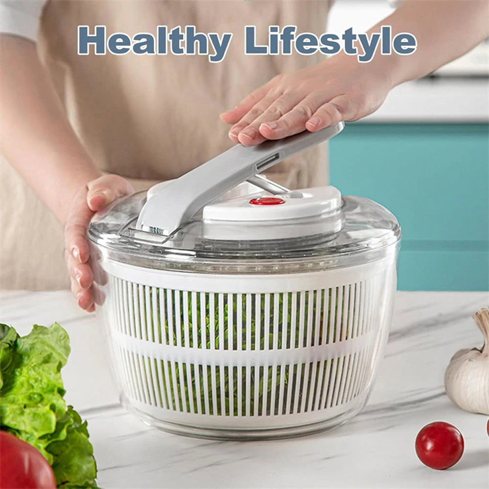 SpiSalix Salad Spinner 3L Large Capacity with Instant-Stop Button and Non-Slip Base