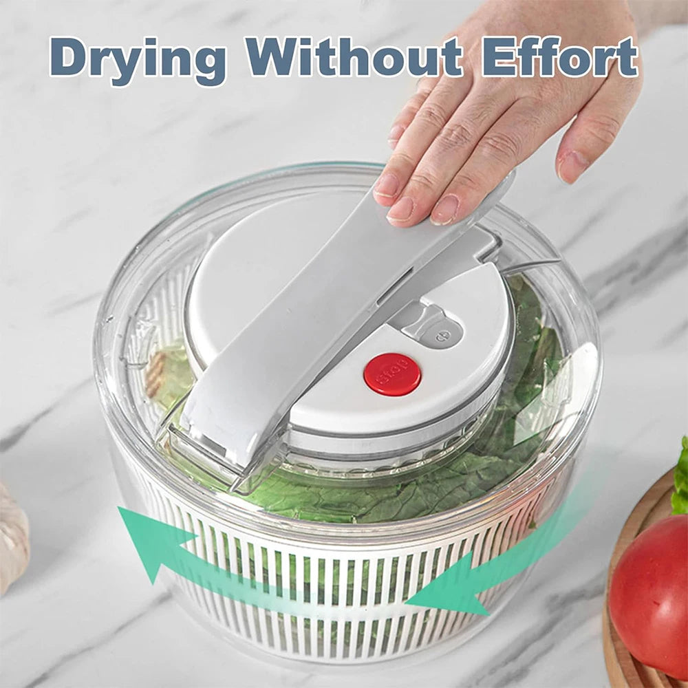 SpiSalix Salad Spinner 3L Large Capacity with Instant-Stop Button and Non-Slip Base
