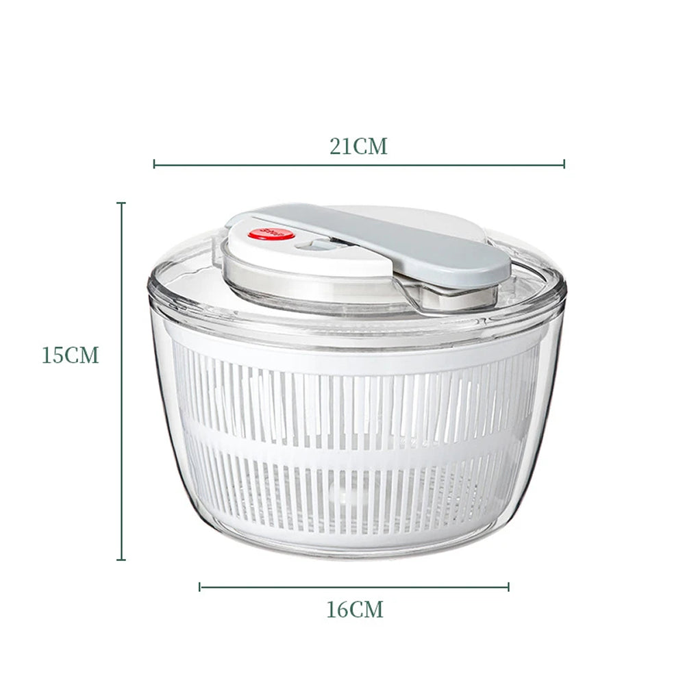 SpiSalix Salad Spinner 3L Large Capacity with Instant-Stop Button and Non-Slip Base