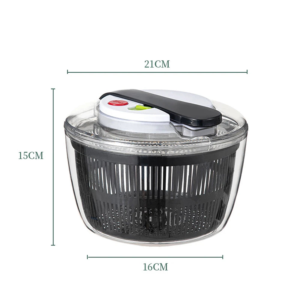 SpiSalix Salad Spinner 3L Large Capacity with Instant-Stop Button and Non-Slip Base