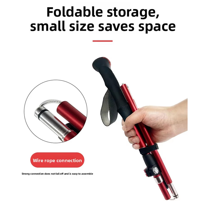 TrekiPoli Ultra-Light 7075 Aluminum Trekking Poles with Shock-Absorbing Core, Ergonomic EVA Grips and 29cm Compact Fold