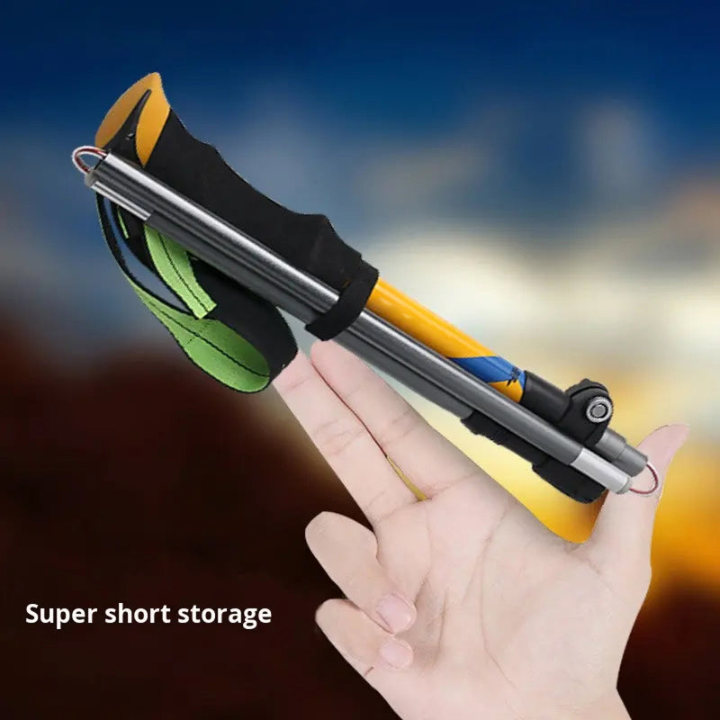 TrekiPoli Ultra-Light 7075 Aluminum Trekking Poles with Shock-Absorbing Core, Ergonomic EVA Grips and 29cm Compact Fold