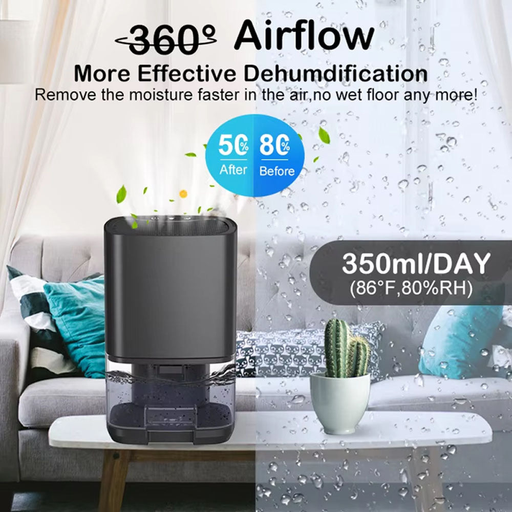 StaxMico Dehumidifier 68oz Water Tank 28dB Ultra-Quiet with 7-Color LED & Auto Shut-Off