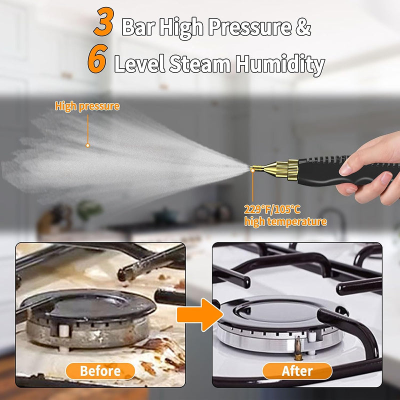 SteamPuci 2500W High-Pressure Steam Cleaner - 6-Speed Adjustable, 99.9% Sanitization, Anti-Dry Protection, Chemical-Ready Deep Cleaning