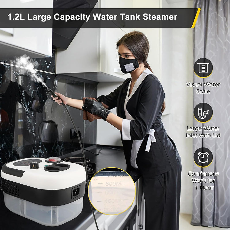 SteamPuci 2500W High-Pressure Steam Cleaner - 6-Speed Adjustable, 99.9% Sanitization, Anti-Dry Protection, Chemical-Ready Deep Cleaning