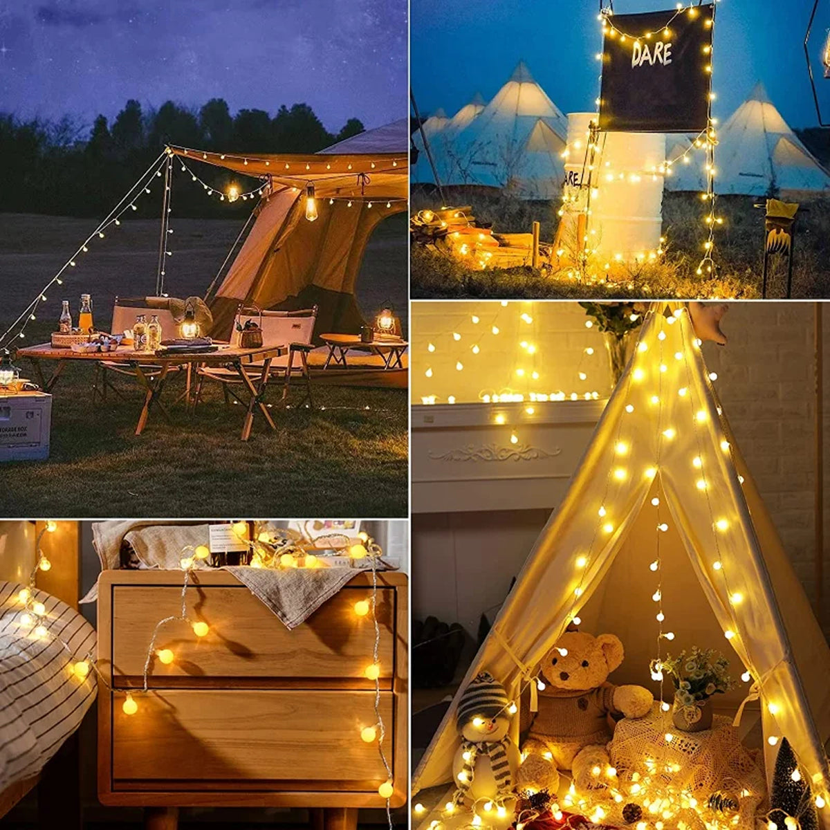 StrixLomi LED String Lights with Shatterproof PVC Shell, USB and Battery