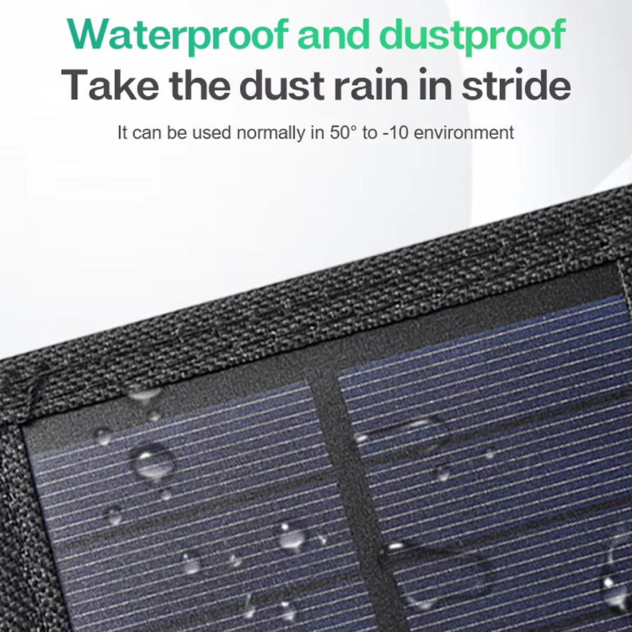SundiFold High-Efficiency Portable Solar Panel with Dual USB & Type-C Outputs, 30% Faster Charging and Waterproof Foldable Design