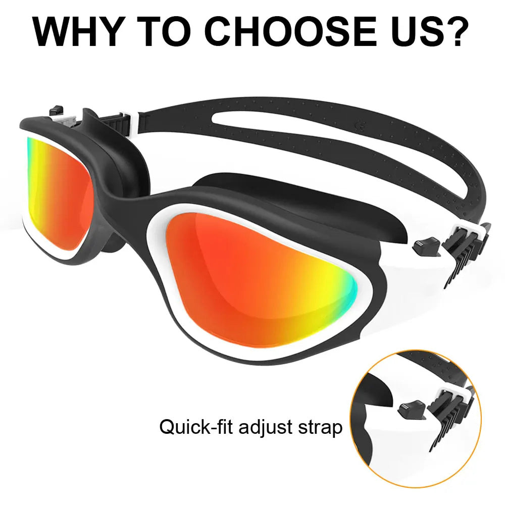 SwiGoxim Polarized Swim Goggles Anti-Fog UV Protection No-Leaking Wide Vision for Adults (Copy)