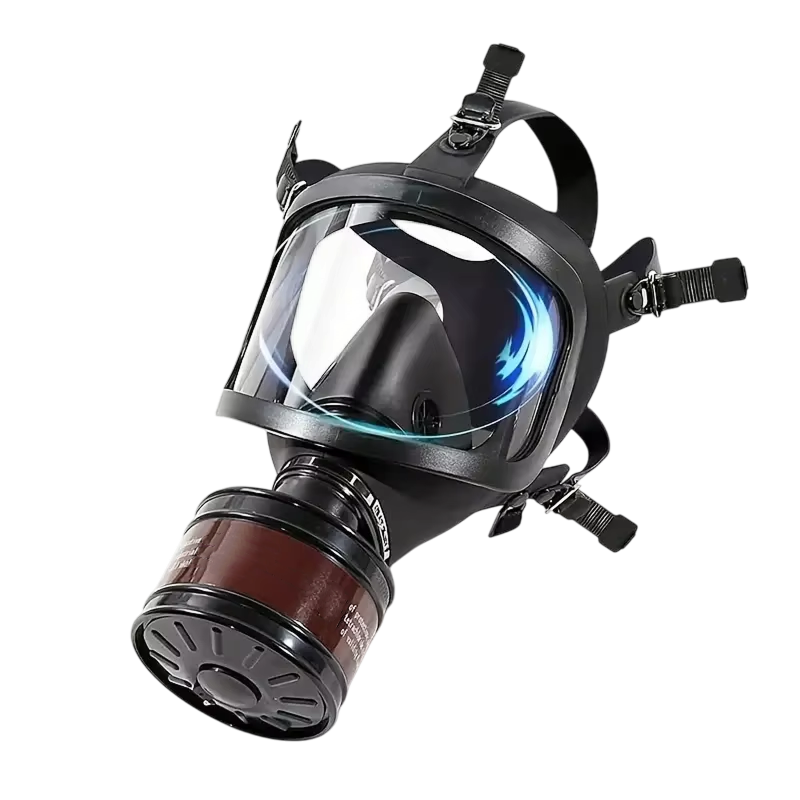 TeciAiri Professional Gas Mask - Military-Grade NBC Protection, 40mm Filter Interface, Anti-Fog Polycarbonate Lens, and Ultra-Low Breathing Resistance
