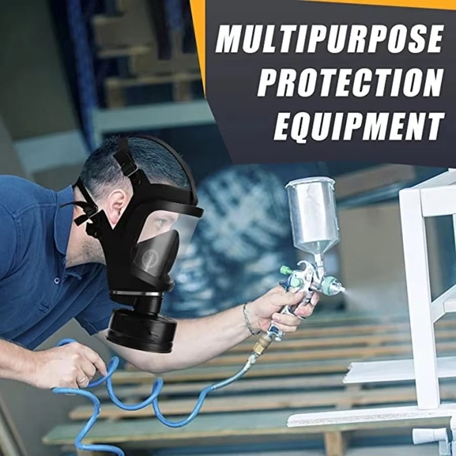 TeciAiri Professional Gas Mask - Military-Grade NBC Protection, 40mm Filter Interface, Anti-Fog Polycarbonate Lens, and Ultra-Low Breathing Resistance