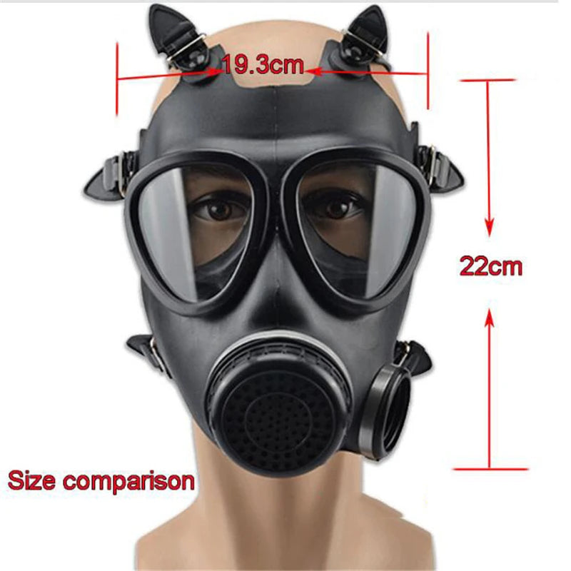 TeciAiri Professional Gas Mask - Military-Grade NBC Protection, 40mm Filter Interface, Anti-Fog Polycarbonate Lens, and Ultra-Low Breathing Resistance