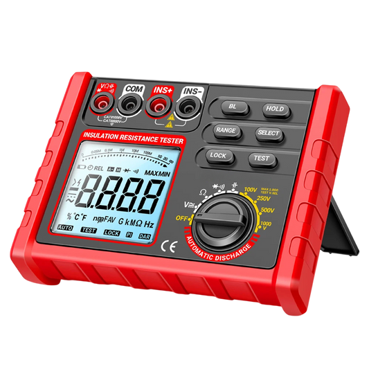 Digital Insulation Resistance Tester 100V-1000V Megohmmeter 6000 Count Data Hold Auto-Discharge TeriLimax