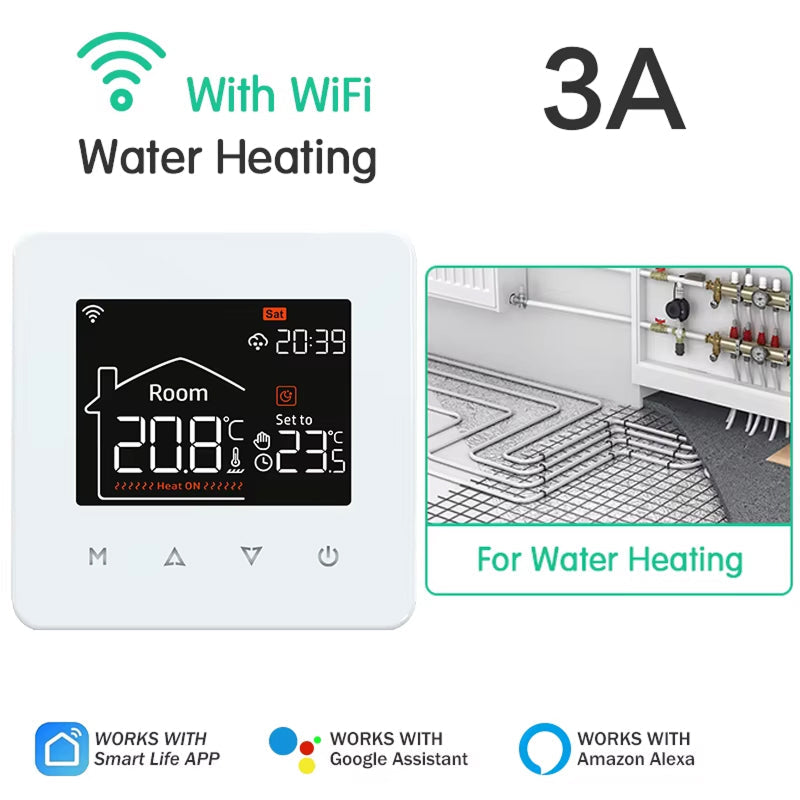 ThemitVi Smart Thermostat WiFi 0.1°C Precision 2.5D Glass Touch Panel with Alexa Google Home & Tuya App Control