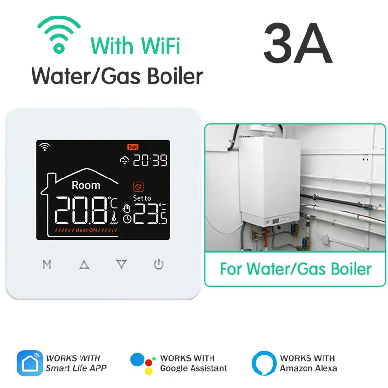ThemitVi Smart Thermostat WiFi 0.1°C Precision 2.5D Glass Touch Panel with Alexa Google Home & Tuya App Control