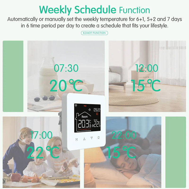 ThemitVi Smart Thermostat WiFi 0.1°C Precision 2.5D Glass Touch Panel with Alexa Google Home & Tuya App Control
