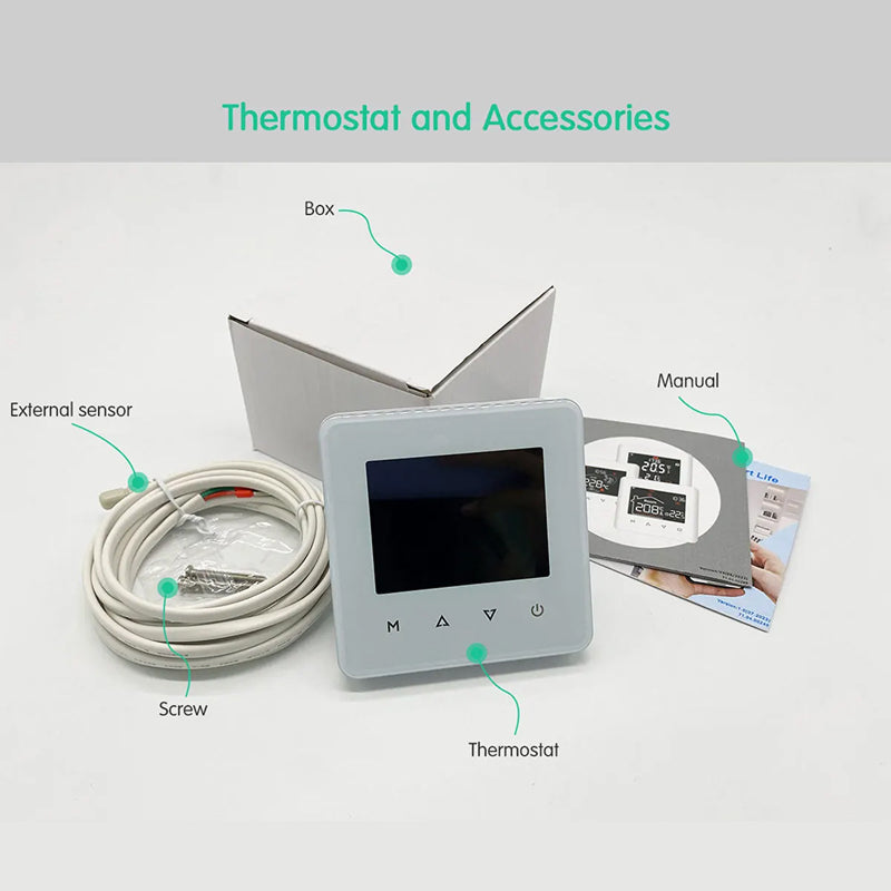 ThemitVi Smart Thermostat WiFi 0.1°C Precision 2.5D Glass Touch Panel with Alexa Google Home & Tuya App Control